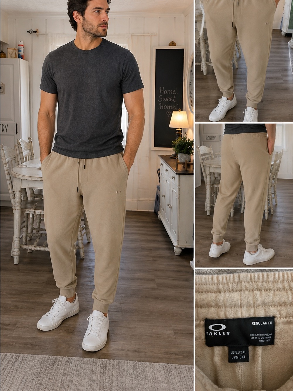Oakley Men’s Tan Jogger Sweatpants – XXL / Regular Fit